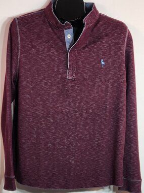 Tailorbyrd Long Sleeve Pullover Shirt Burgundy - Size M